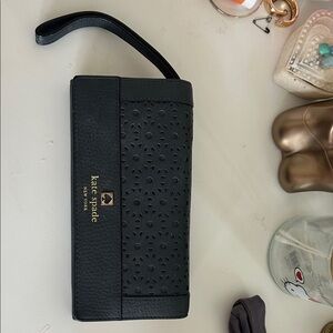 Kate Spade Black Perforated Wristlet